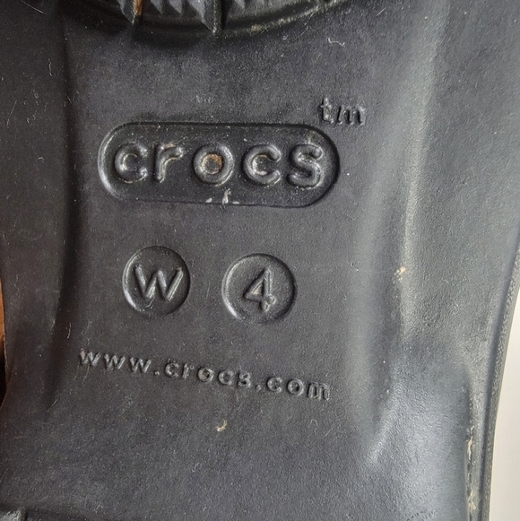 CROCS Black Rain Boots Pull on Chelsea Boot Waterproof Size Women's 4 - Picture 12 of 14